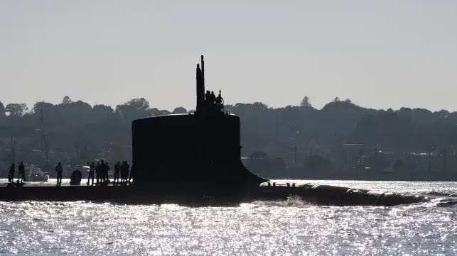The Virginia-class attack sub USS Hyman G. Rickover under way, 2023 (USN file image)