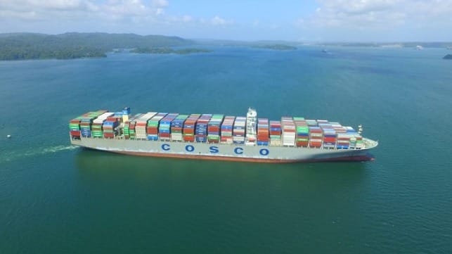 COSCO containership in Panama