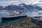 cruise ship used as housing for a mining camp in Greenland