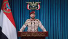 Brigadier Yahya Saree makes a passionate speech broadening the scope of the fighting which broke out this week (video from Houthi TV)