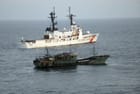 Clear offender: a Chinese distant-water fishing vessel caught with illegal drift net gear at a position off Japan, 2008 (USCG file image)