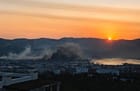 Smoke rises from an attack on Novorossiysk, August 12 (Russian social media / War Home)