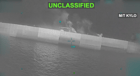 What appears to be a sea-level view of the tanker Kylo as it sinks (CENTCOM)