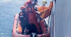 Rescue team transfers remains recovered from the Virgo Transport 8 (Basarnas)
