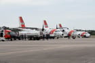 U.S. Coast Guard aircraft staged to conduct post-storm damage assessments and SAR operations (USCG)