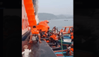 Passengers abandoned ship by all available means and were evacuated by small fishing boats from the harbor (Indonesian social media)
