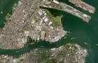 Tankers at a fuel terminal in Bayonne, New Jersey (Sentinel-2 / Copernicus)