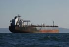 wreck of crude oil tanker attacked by Ukraine