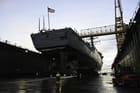 destroyer in dry dock