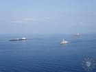 A European warship escorts vessel traffic through the Red Sea, 2024 (Operation Aspides)