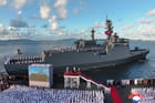 North Korean destroyer being commissioned