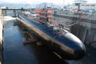 US submarine undergoing repairs
