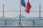 French aircraft carrier and vessels in the Suez Canal