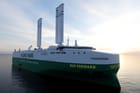 wing sails fitted on car carrier