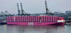 giant containership loaded with record 22,000 boxes