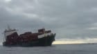containership attacked and sinking