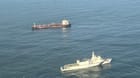 Indian Coast Guard vessel and tanker in distress
