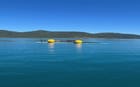 capsized racing yacht