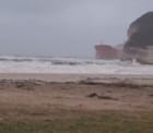abandoned tanker washing ashore