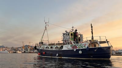 Mechanical issues have forced the flotilla to pause (press handout image courtesy Freedom Flotilla Coalition)