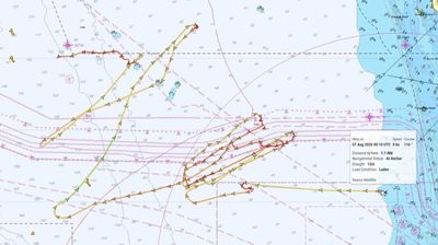 The vessel in question off Perth, WA (edited to remove identifying information / MarineTraffic / Subco)