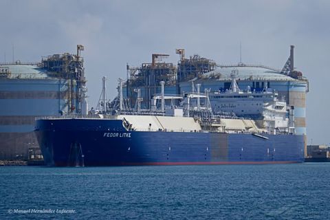 Greek-owned icebreaking LNG carrier Fedor Litke, built to serve Yamal LNG in Russia's Arctic northern reaches (Manuel Hernandez Lafuente / VesselFinder)