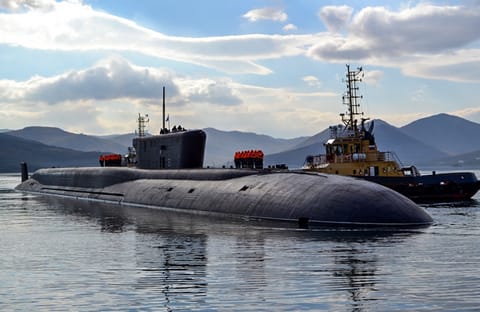 The Pacific Fleet’s Borei Class Ballistic Missile Submarine RFS Vladimir Monomak (Russian Navy file image)