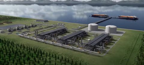 An illustration of the planned liquefaction trains at the Alaska LNG liquefaction terminal (file image)