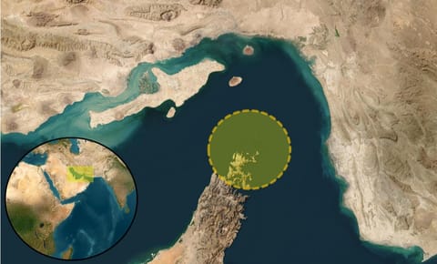 The general location of the Wednesday evening attack on a tanker off the Musandam Peninsula (UKMTO)