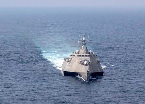 File image: USS Charleston during an exercise with Japanese forces in 2023 (USN)