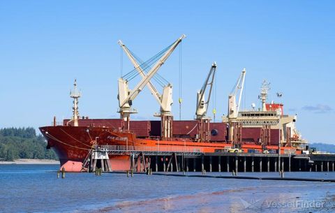 The bulker Gloris, seen here under a previous name in 2023, allegedly moved Iranian goods after her owning company was registered by Karnakis and Karnakis (VesselFinder / Tony Roberts file image)