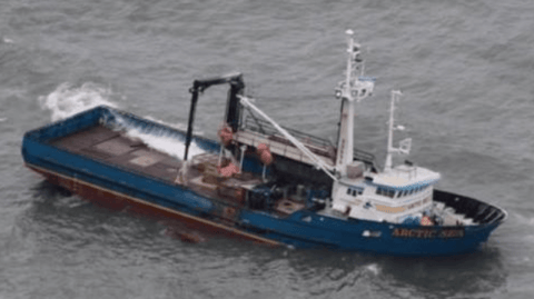 Arctic Sea aground on St. George (USCG)