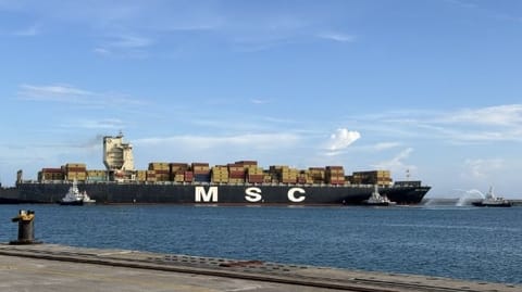 MSC containership arriving in India
