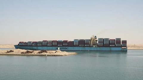 Maersk containership in the Suez Canal
