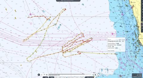 The vessel in question off Perth, WA (edited to remove identifying information / MarineTraffic / Subco)