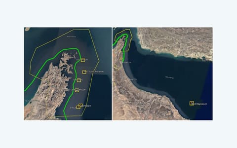 vessels anchored near Strait of Hormuz