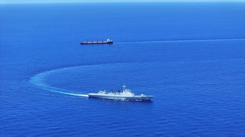 Chinese destroyer in the Gulf of Aden in 2024
