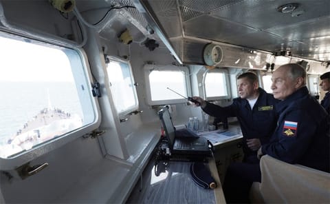 President of Russia on naval exercise