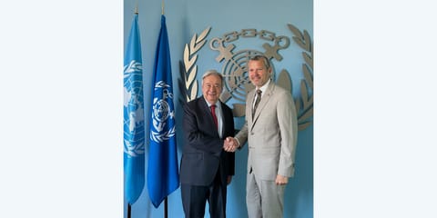 UN Secretary-General António Guterres and IMO Secretary-General Arsenio Dominguez