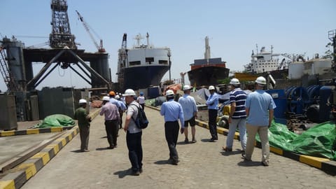 European owners' representatives visit a yard in Alang (file image)