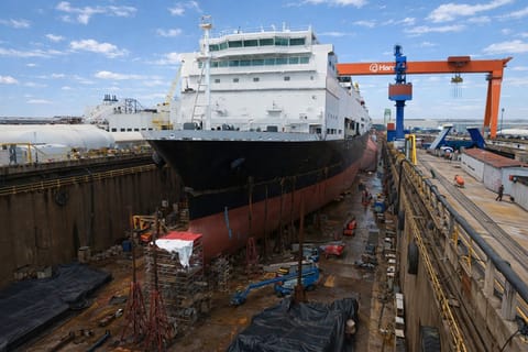 training ship under construction