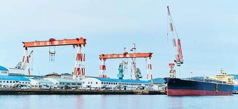 Kawasaki shipbuilding yard in Japan
