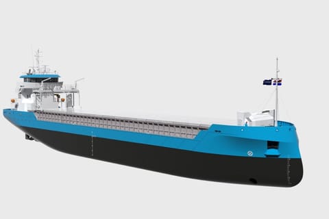 electric short-sea cargo ship concept
