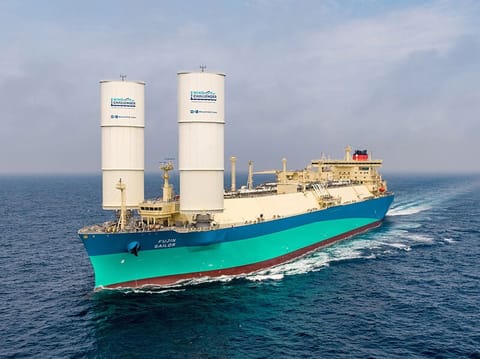 LNG with wind sails