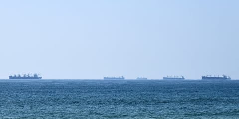 vessels anchored near Strait of Hormuz