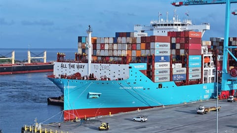 Maersk containership docked