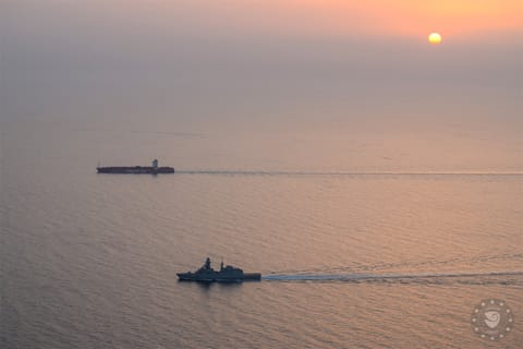 containership at sea