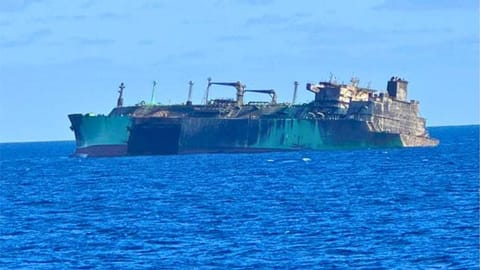 Fire-damaged, false-flagged LNG carrier Arctic Metagaz (NOC Libya)