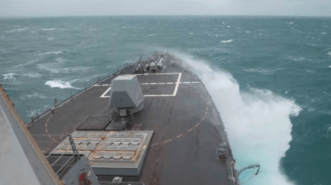 A U.S. Navy destroyer exercises freedom of navigation in the Taiwan Strait (USN file image)