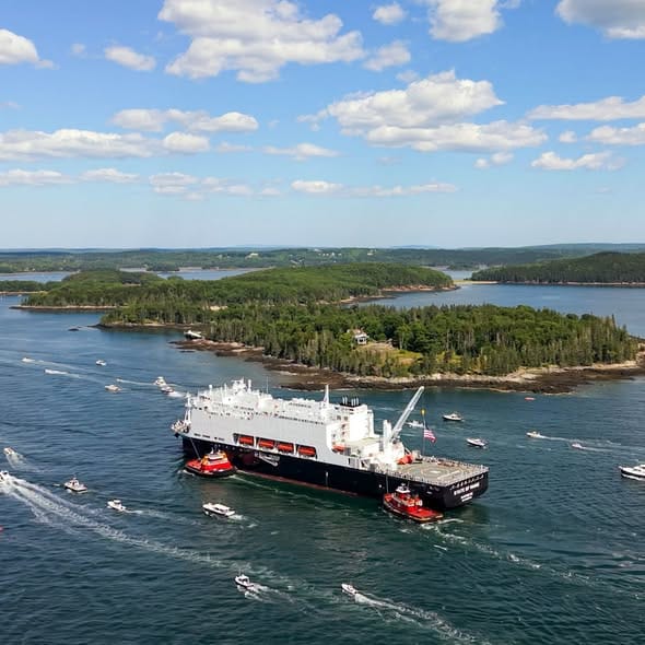 State of Maine on maiden arrival